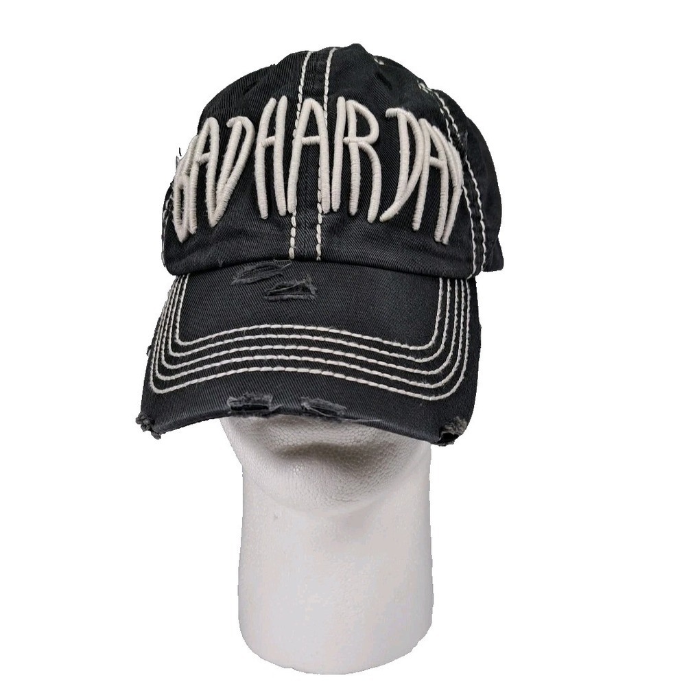 KBETHOS Vintage Bad Hair Day Distressed Baseball Cap Black Contrast Stitch‎ Hat